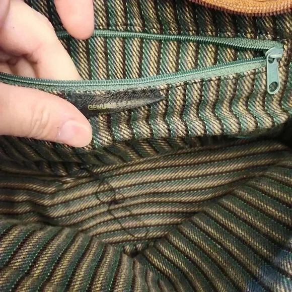 Leather and tapestry crossbody bag - Picture 6 of 6